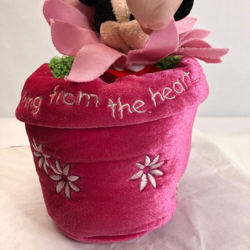 Disney Store Minnie in a Flower Pot Plush Doll 8" "Something from the Heart " - Picture 3 of 10